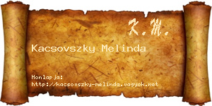 Kacsovszky Melinda névjegykártya