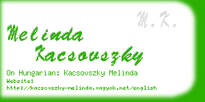 melinda kacsovszky business card